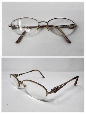 Tura MOD R104 Eyeglass Frames Only 53-18-135 Bronze Brown Semi Rimless